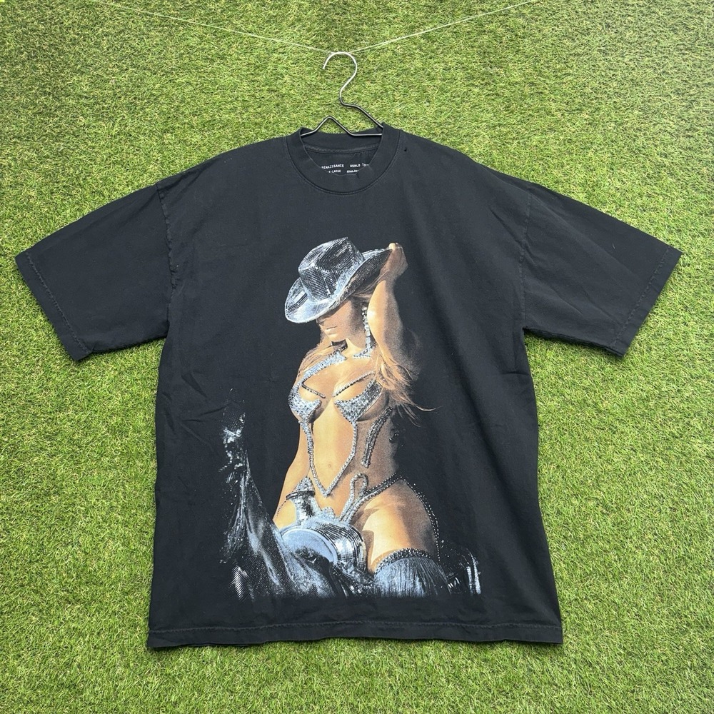 Beyonce Renaissance Concert Shirt Mens XL Black Diamond Cowgirl Graphic Art y2k